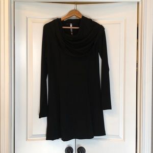 Cowl neck knit dress